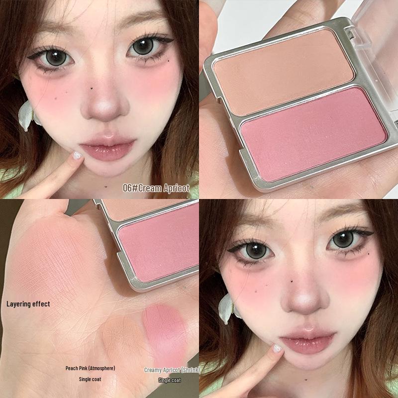 Gellas Zweifarbiges Rouge: Nude Make-up Kontur in Blau- und Lilatönen