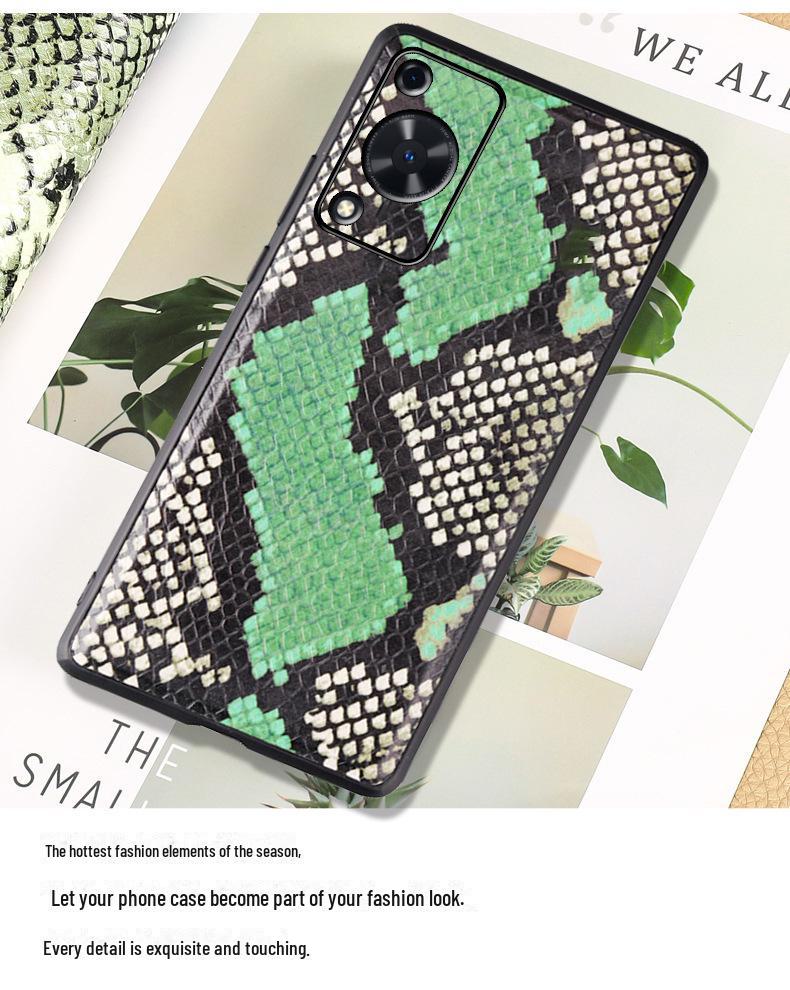 Komplettpaket aus Lederhülle für Huawei Enjoy 70 mit Python-Muster aus Rindsleder – Schützen Sie Ihr Enjoy 70Pro mit Stil!