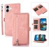 For iPhone 17 Case Zipper Pocket 9 Card Slots PU Leather Phone Cover with Wrist Strap