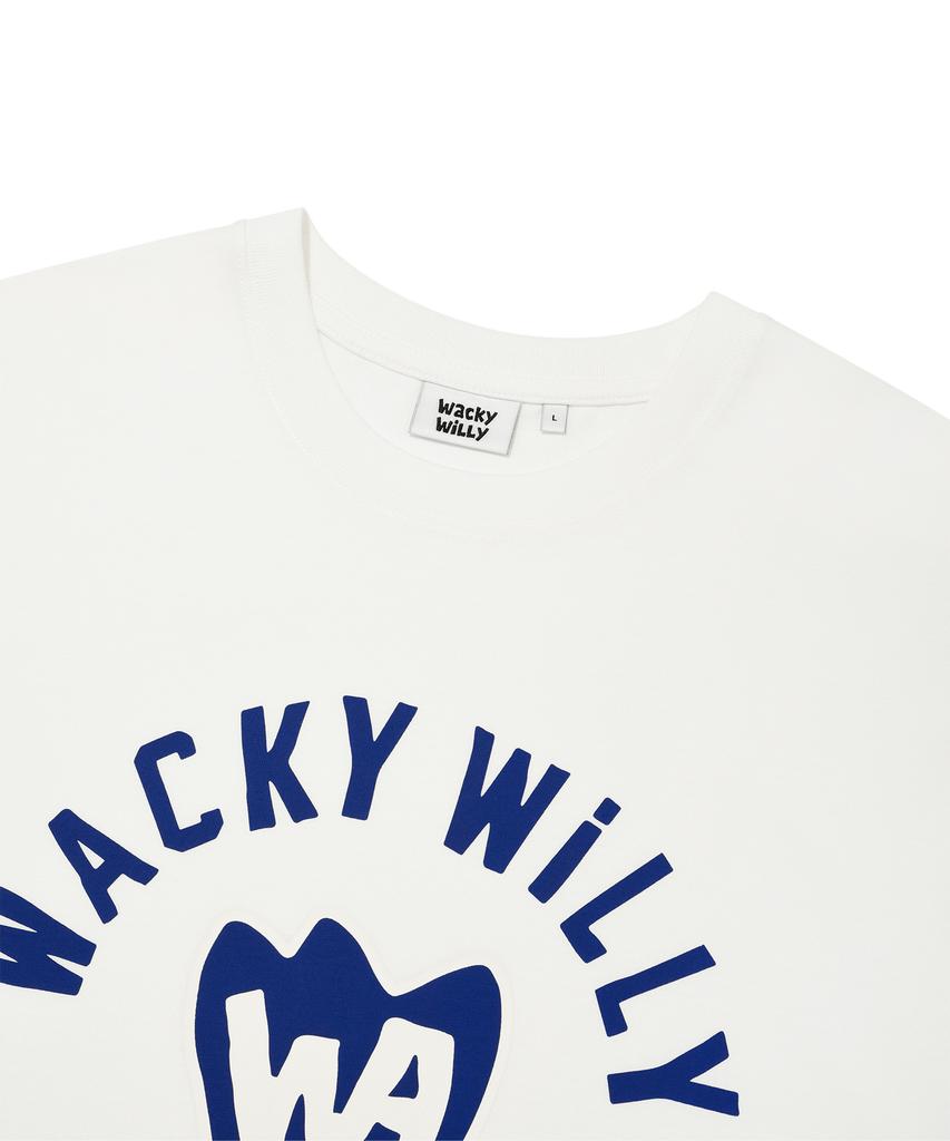 WACKY WILLY Point Graphic Short Sleeve T-Shirt White