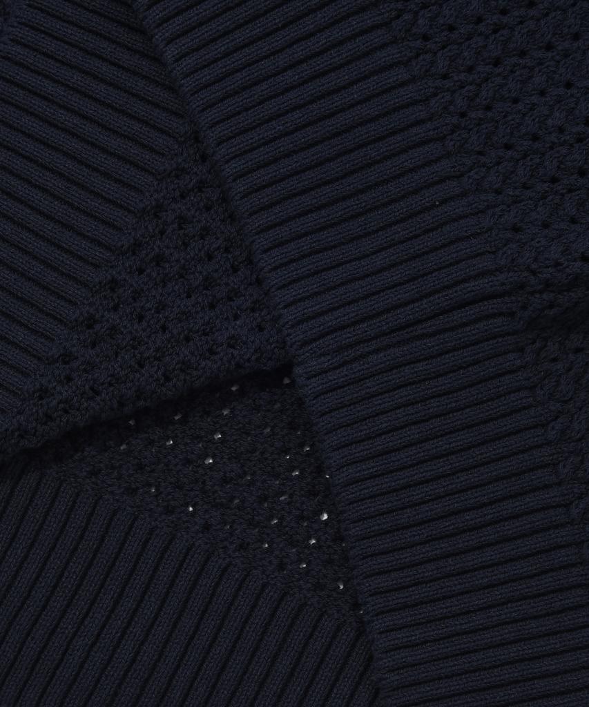COVERNAT Authentic Crochet Collar Knit Navy