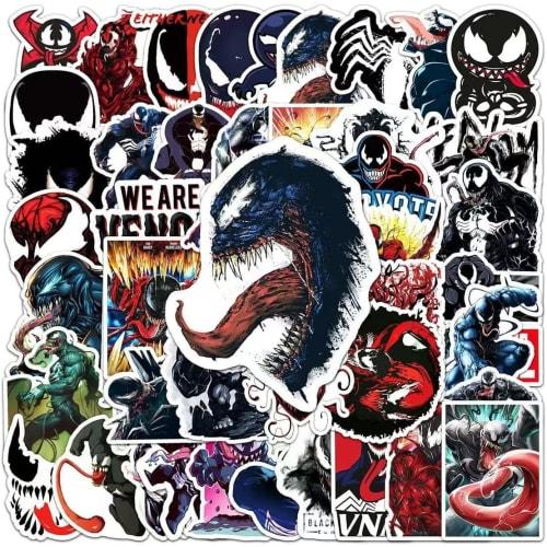 Venom Stickers, 50 Stickers, Popular Movie, Cute DIY, Smartphone, Suitcase, Guitar, Diary, Moe Goods, Gift, Birthday Party Supplies, Cute Party Decals