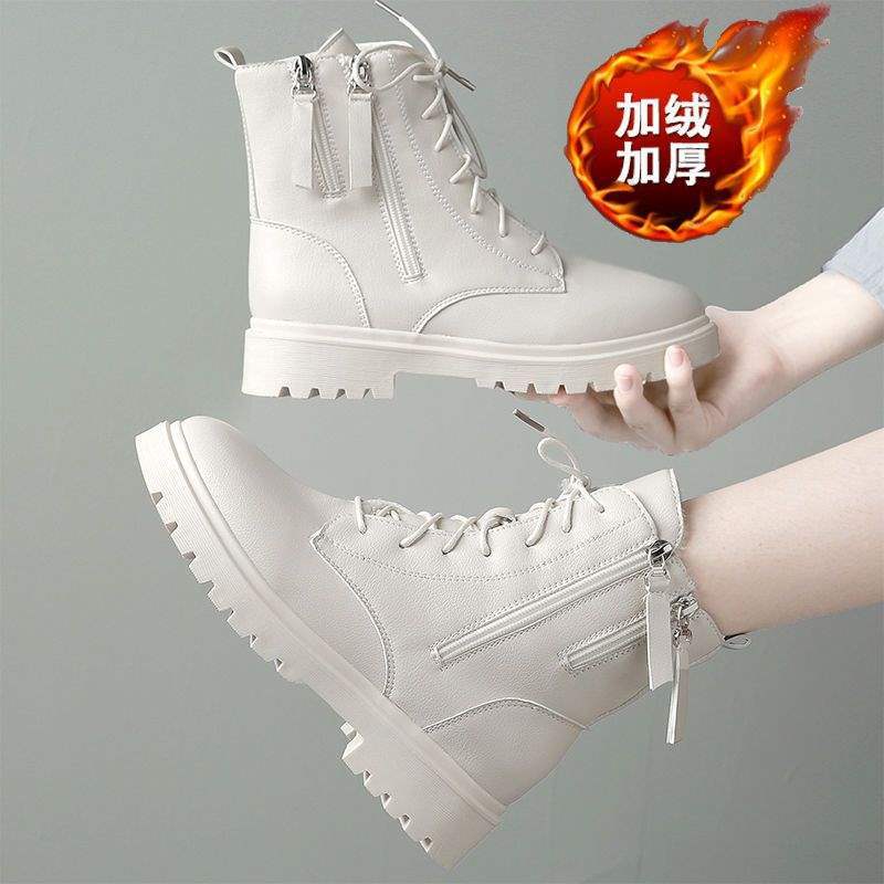 Martin Boots Women's 2025 New Autumn and Winter Women's Shoes British Cotton Shoes Thick-soled Inner Height Increase Velvet Versatile Short Boots Wome