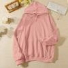 Ladies' Casual And Fashionable Solid Color Long Sleeved Hooded Warm Shirt Loose And Comfortable Hoodie