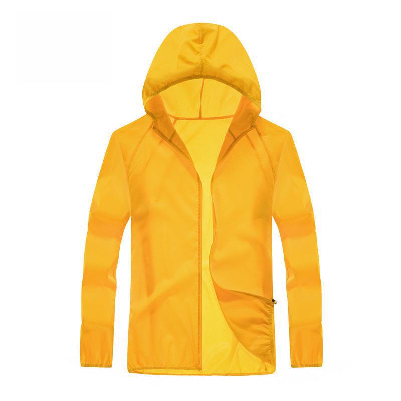 

Женская легкая летняя ветровка с защитой от солнца и логотипом — унисекс-дизайн для активного отдыха L жёлтый