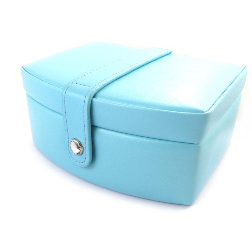 Les Trésors De Lily [N5758] - 'So British' Turquoise Gray Jewelry Box (small Polka Dots) - 16. 3x12. 7x7. 5cm