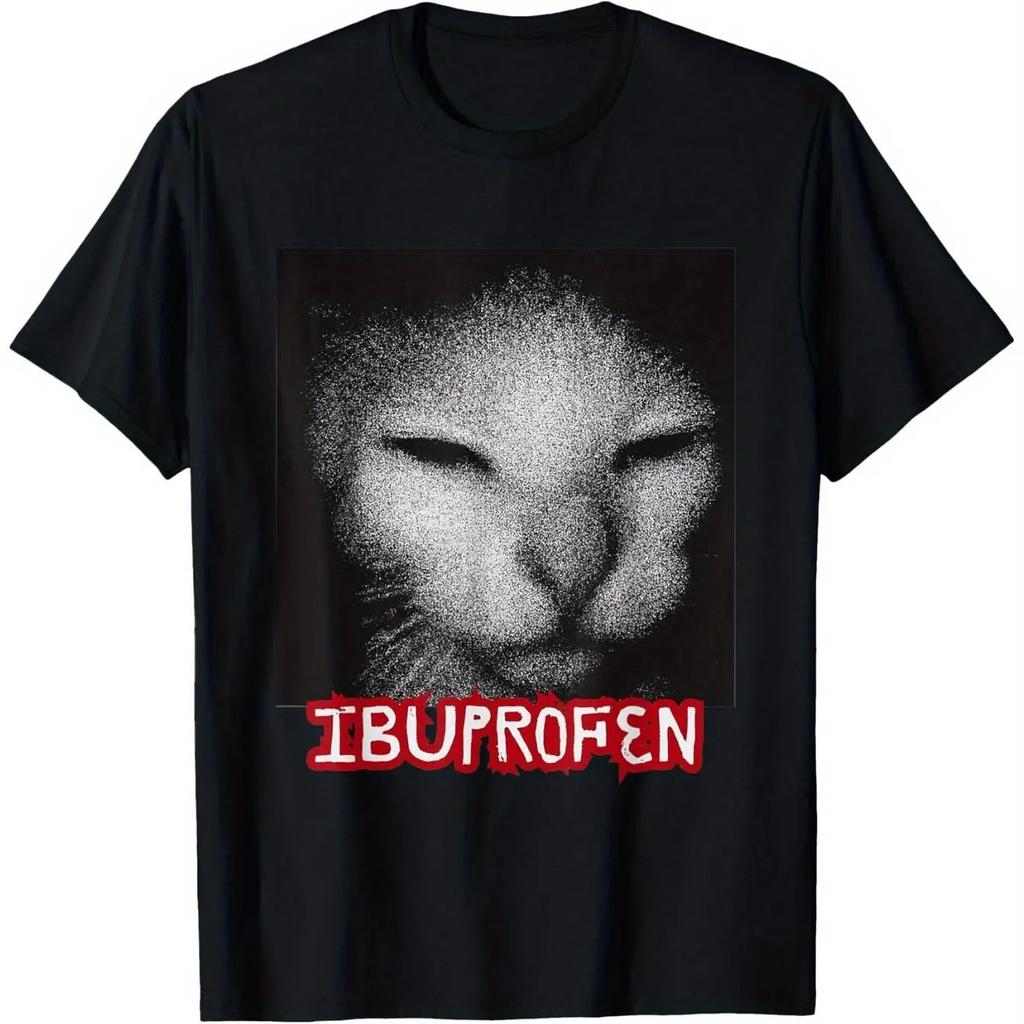 Hip Hop Y2K Tops Ibuprofen Funny Cat Emoji Retro Print T-shirt New Women Streetwear T Shirt Casual Summer Women Clothing