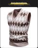 Men's Trendy V-Neck Plaid Color Block Knit Vest - Autumn/Winter Casual Warm Layer