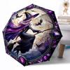 Witchcraft in Stained Glass Outdoor Automatic Umbrella Retractable Design with 8-Rib Durability Lightweight Perfect Gift for Friends Family