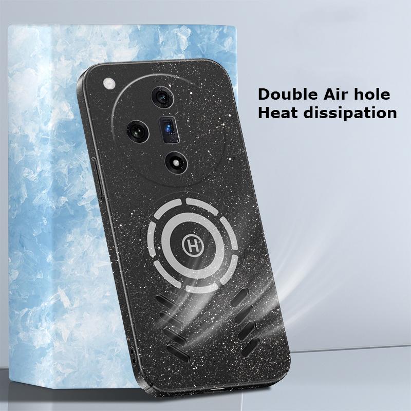 For Oppo Find X7 X3 X6 X5 Pro Ultra Rock Sand Ice Magnetic Heat Dissipation Matte Anti-fingerprint PC Case Breathable Cooling Cover Shell
