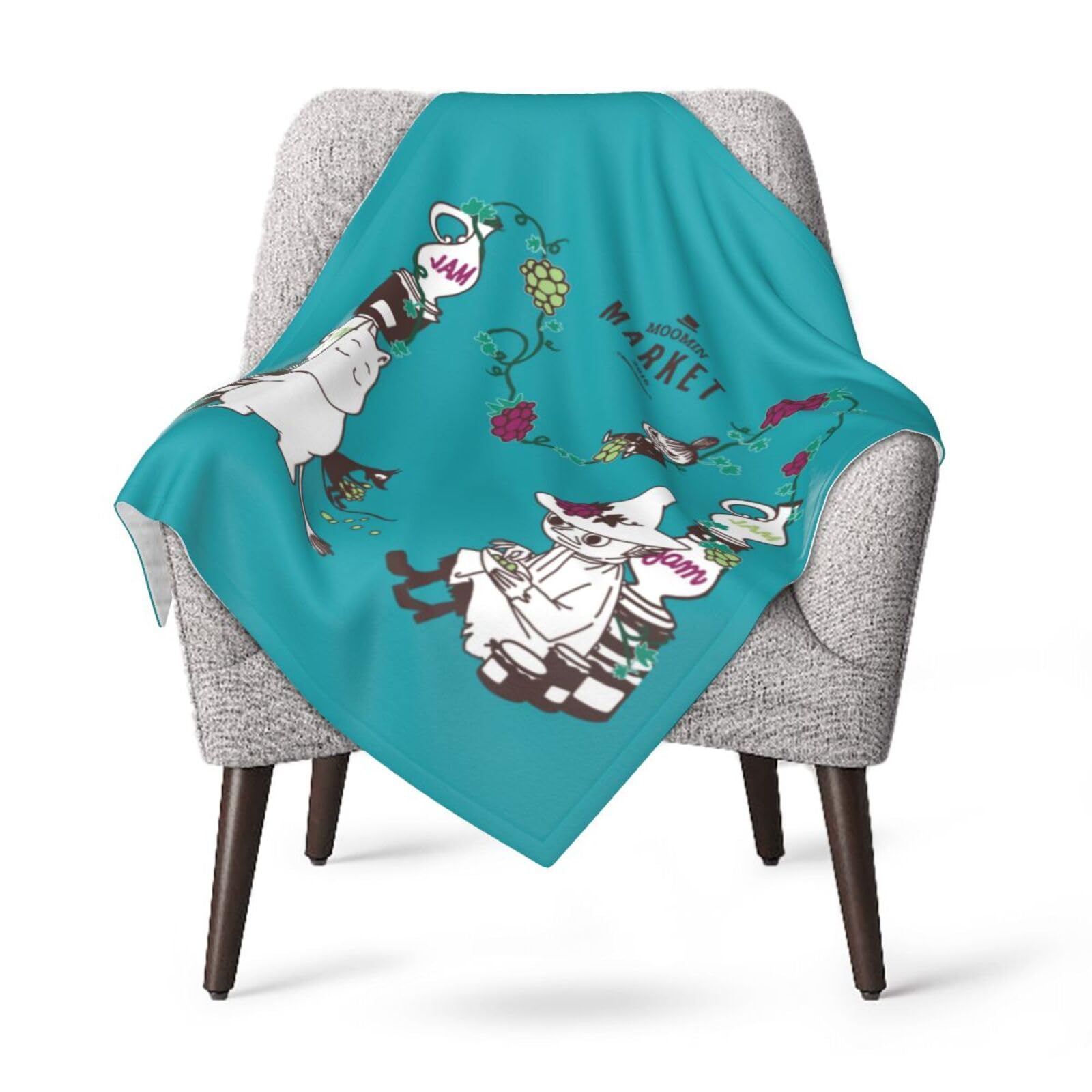

Moomin Snufkin Summer Perfect for Air Perfect for Suitable for All Knee Shoulder Nap Nursery Accessories Blanket, Conditioning, Compact, Washable, чёрный