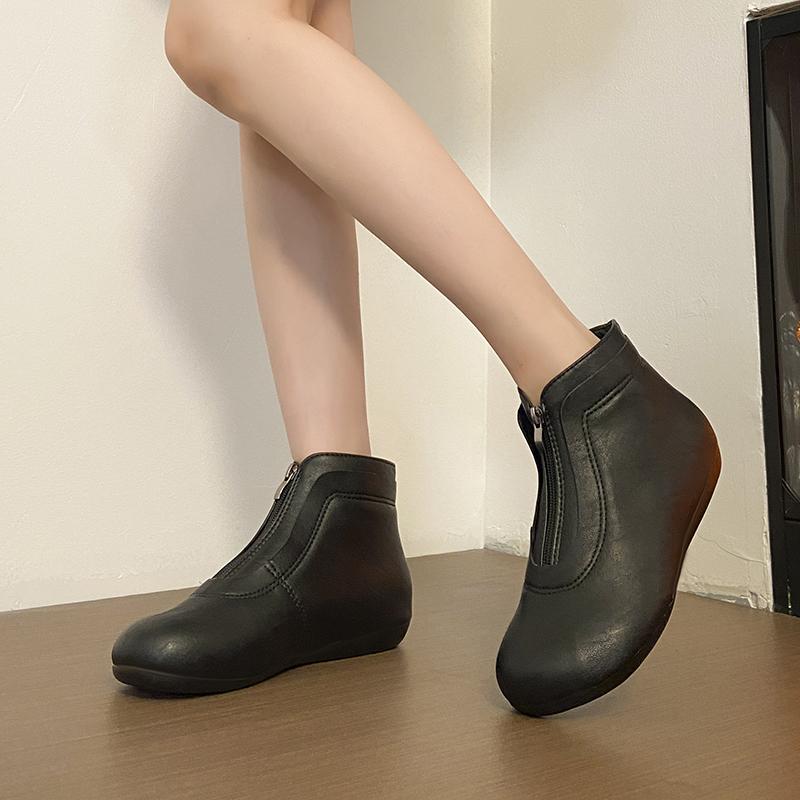 

Ретро Повседневные Ботильоны на Мягкой Подошве Женские 2025 Осень и Зима Новые Износостойкий Блочный Каблук Нескользящие Удобные Ботильоны 35 чёрный