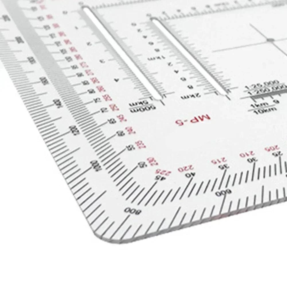 Acrylic Ruler Construction Ruler For Precise Measurements 2.75 X 2.75 7 Cm X 7 Cm Transparent Color Crescent Shape