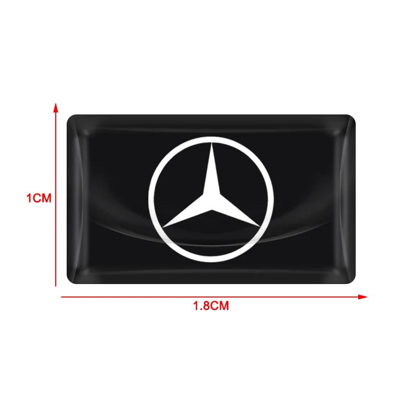 OLV5 2/10Pcs Carbon Fiber Steering Wheel Car Logo Emblem 3D Stickers For Mercedes Benz AMG W205 W218 W177 W176 W169 A B C E S Class
