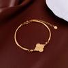 18k Gold-Plated Flower Gourd Bracelet: Chic Chinese Style, Versatile Fashion Bangle, Elegant Women's Hand Jewelry
