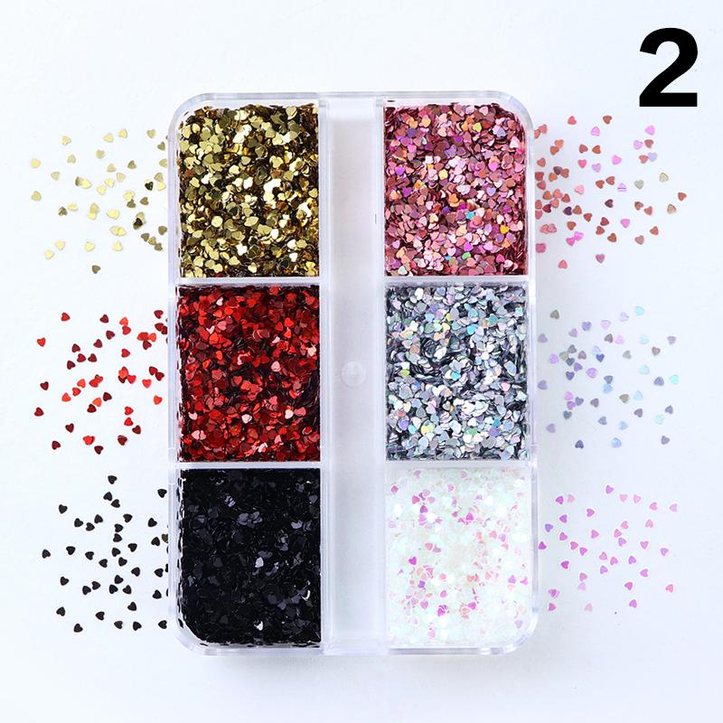 

Красочный 1 мм Мини Лазерный Глиттер для Ногтей в Форме Сердечек Сверкающая Любовь Украшение для Ногтей Дизайн Ногтей Салона Милые Аксессуары Дизайн DIY Нейл-арта