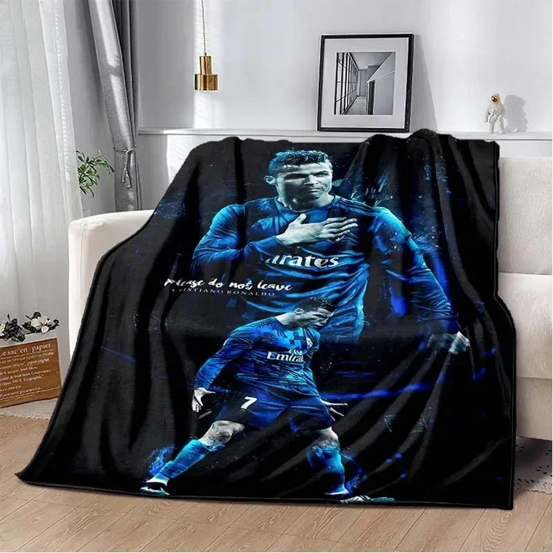 3D tištěná měkká plyšová deka s fotbalovou hvězdou CR7, flanelová přikrývka na gauč do obývacího pokoje, ložnice, postele, piknikový kryt