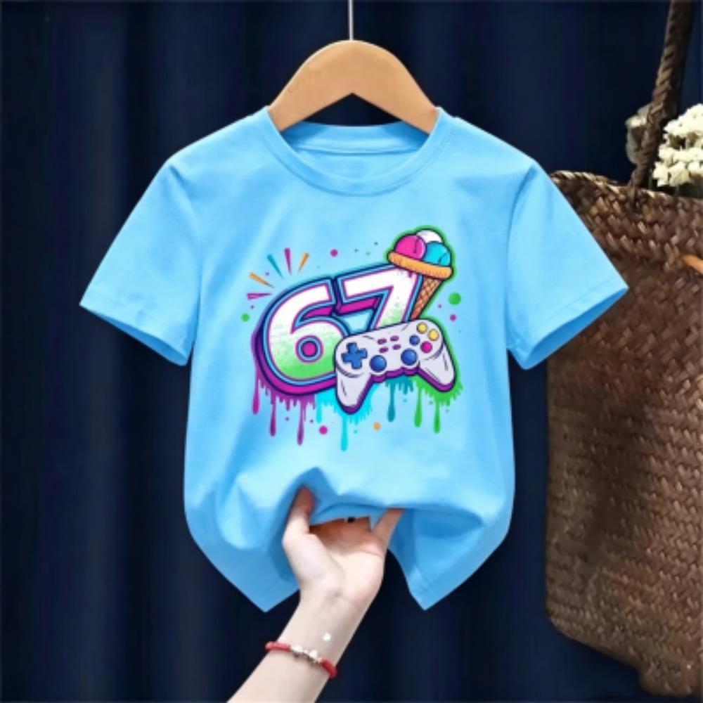Summer Game Six Seven 67 Printed Children's T Shirt Fashion Casual Girls and Boys Short Sleeve Shirt Funny Kids Clothes Tee Top