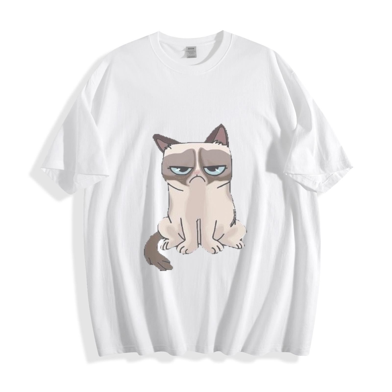 Grumpy Cat Classic T-Shirt Mens Womens Tees Top - Iconic Feline Frown Unisex Tee XL