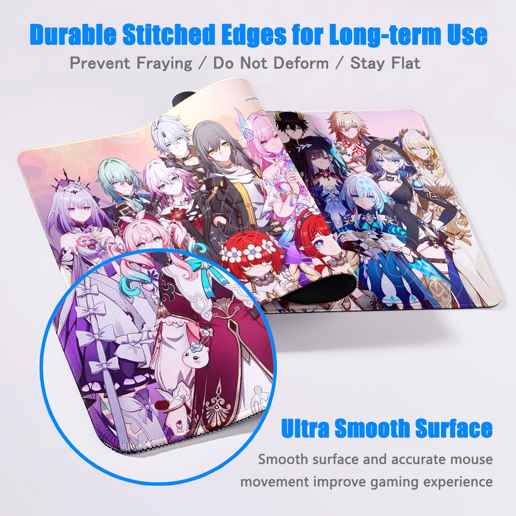 Anime Amphoreus Mouse Pad Gaming Honkai Star Rail Chrysos Heir Desk Mat Computer Accessories Mousepad Stitch Edge Keyboard Mat