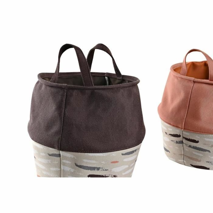 Panier à linge - Noname - 3 unités - Gris et Orange - 28 x 28 x 30 cm - Contemporain