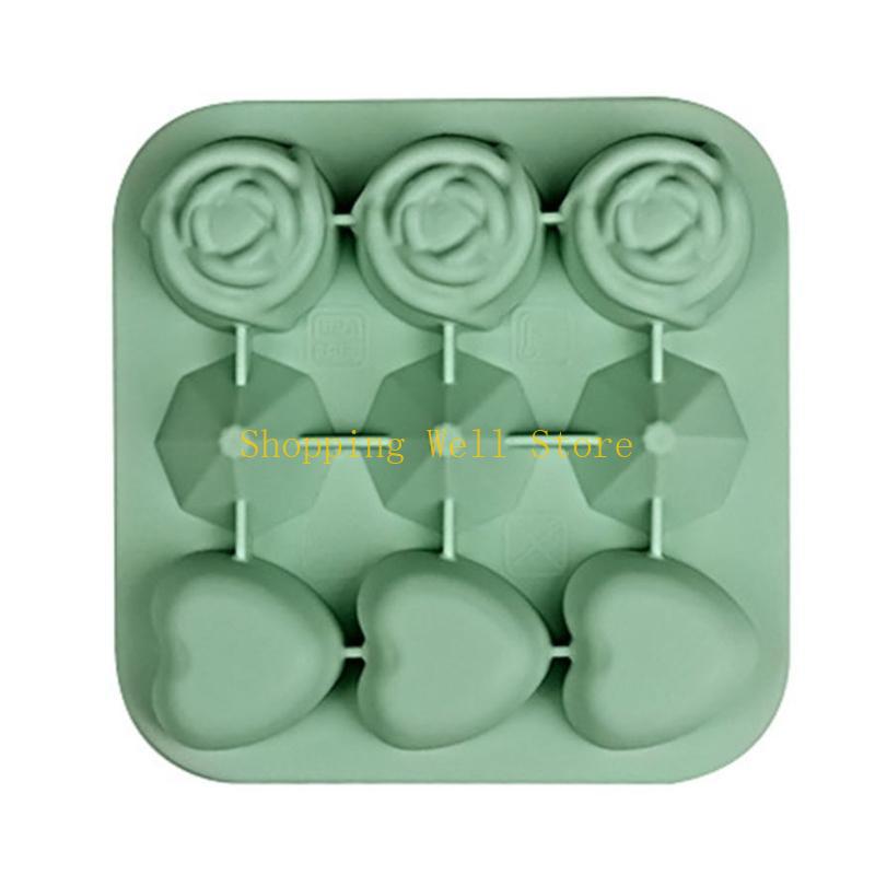 KX4B Rose Heart Diamond Mold Tray Silicone Ice Maker