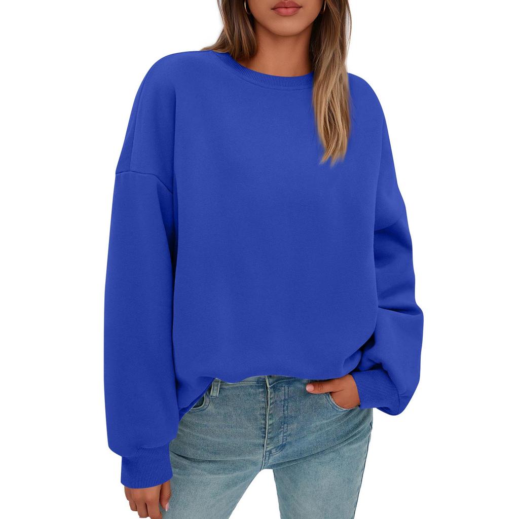Women’s Crewneck Long Sleeve Pullover Sweatshirt Loose Fit Casual Soft Fleece Top for Everyday Wear