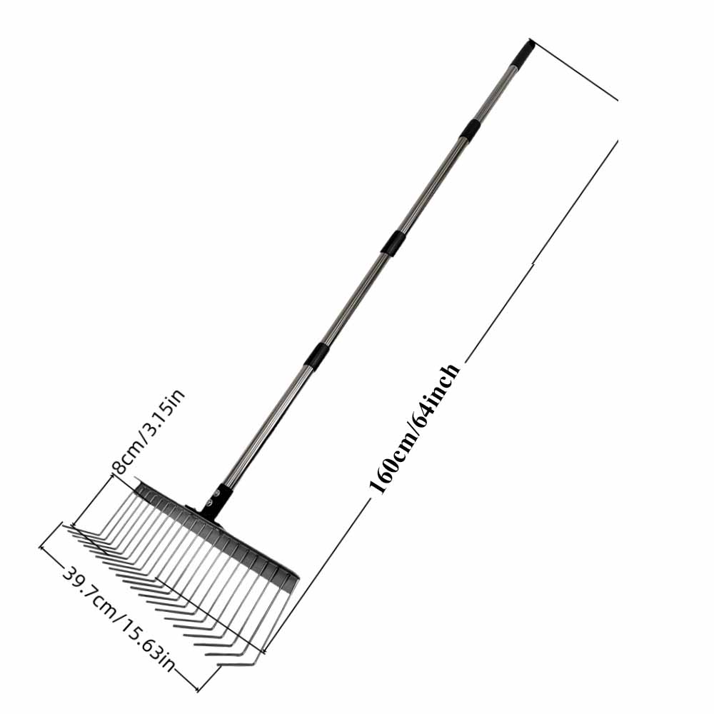 Detachable Grass Rake Agricultural 21 Tooth Cleaning Tools Multi-functional Landscaping Yard Leaf Rake Lawn Weeding Tool