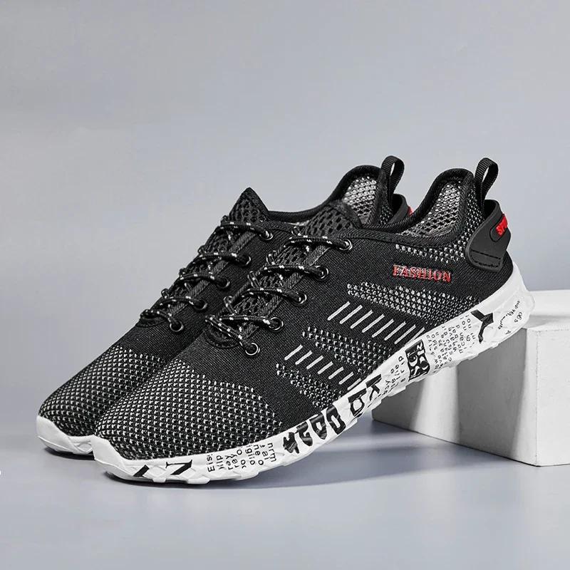 

Модные мужские акваобувь дышащая походная обувь для заброда на пляже быстросохнущая обувь для рыбалки на открытом воздухе кроссовки для мужчин на шнуровке 39 чёрный