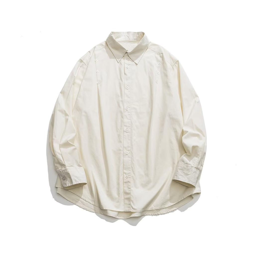 Shirt Men's Long-Sleeved Cotton Oversize Loose Niche Design Breasted Top Trendy Casual Shirt Men