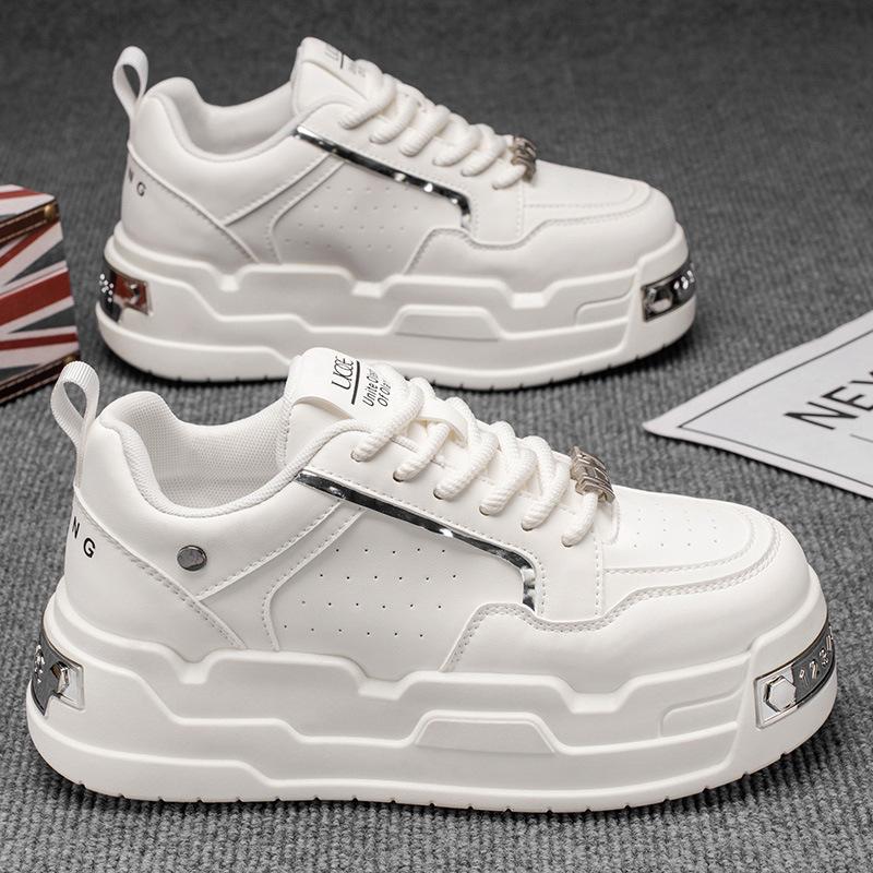 

Premium casual shoes dragon fruit color youth campus dad shoes solid color little white bread shoes 39 белый