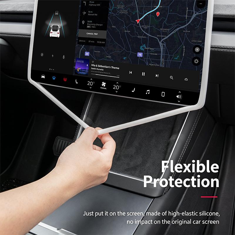 Silicone Central Control Screen Protective Cover For Refreshed Model 3 Y With Soft Protection And Non Destructive Installation