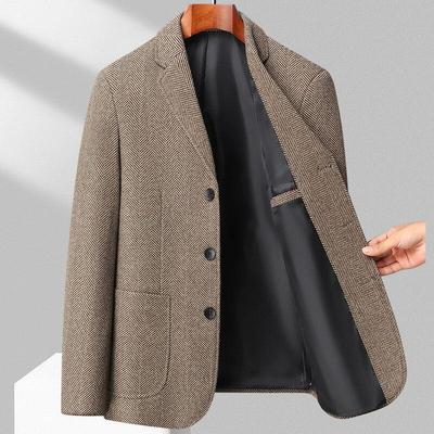 Erkek Ceket İş Şık Beyefendi Kore Versiyonu İngiliz Tarzı Günlük Dar Düz Renk Düğün İş Ceketi