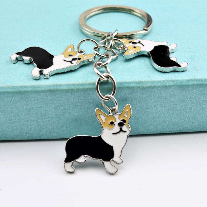 NOVO Chaveiro de Cachorro Welsh Corgi Fofo para Mulheres Bolsa Pingente Chaveiro Chaveiro Porta-chaves Masculino Porta-chaves de Carro Charme Jóias EU AMO PRESENTES DE CÃES