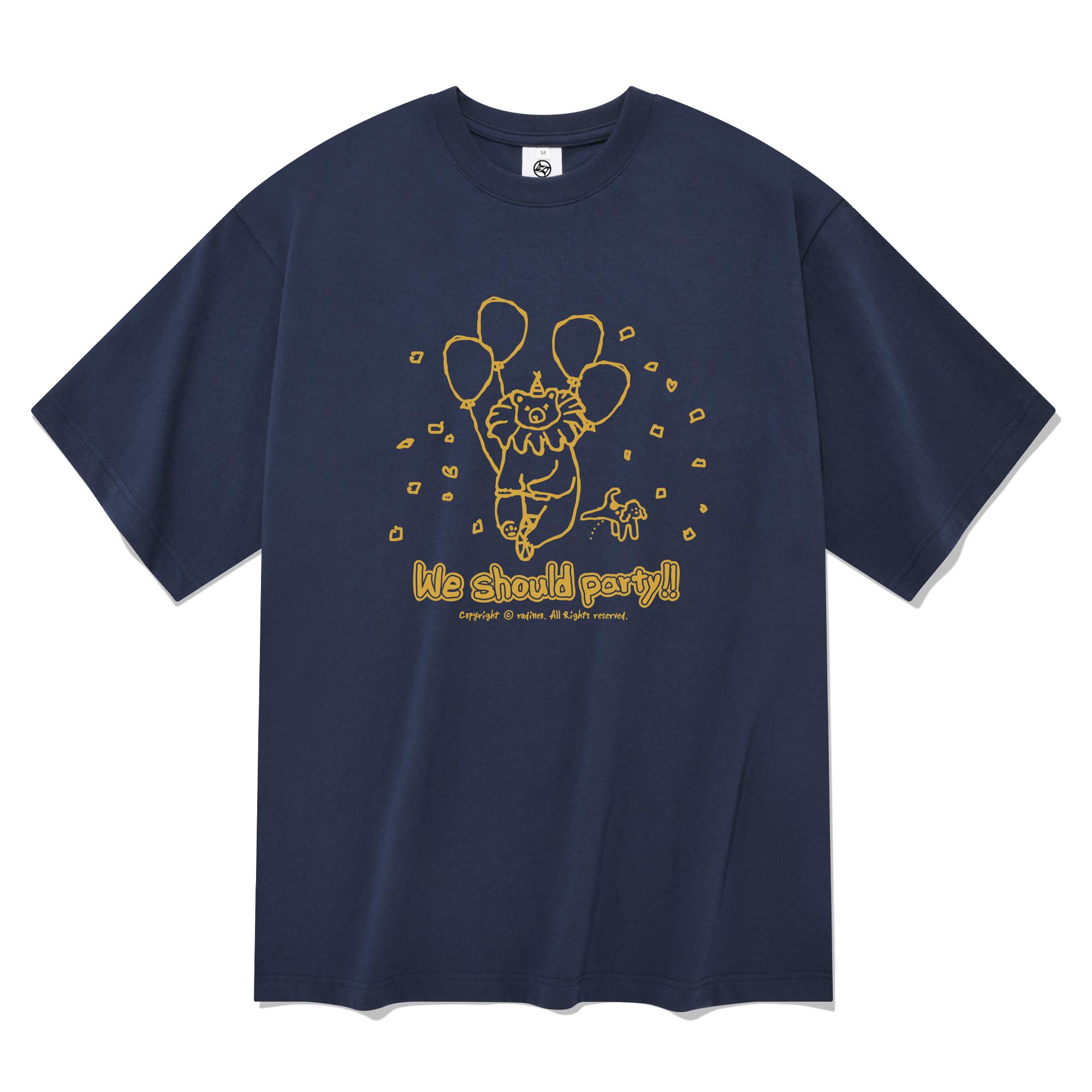 Radineo Party Bear Short Sleeve T-Shirt Navy Navy/Xl
