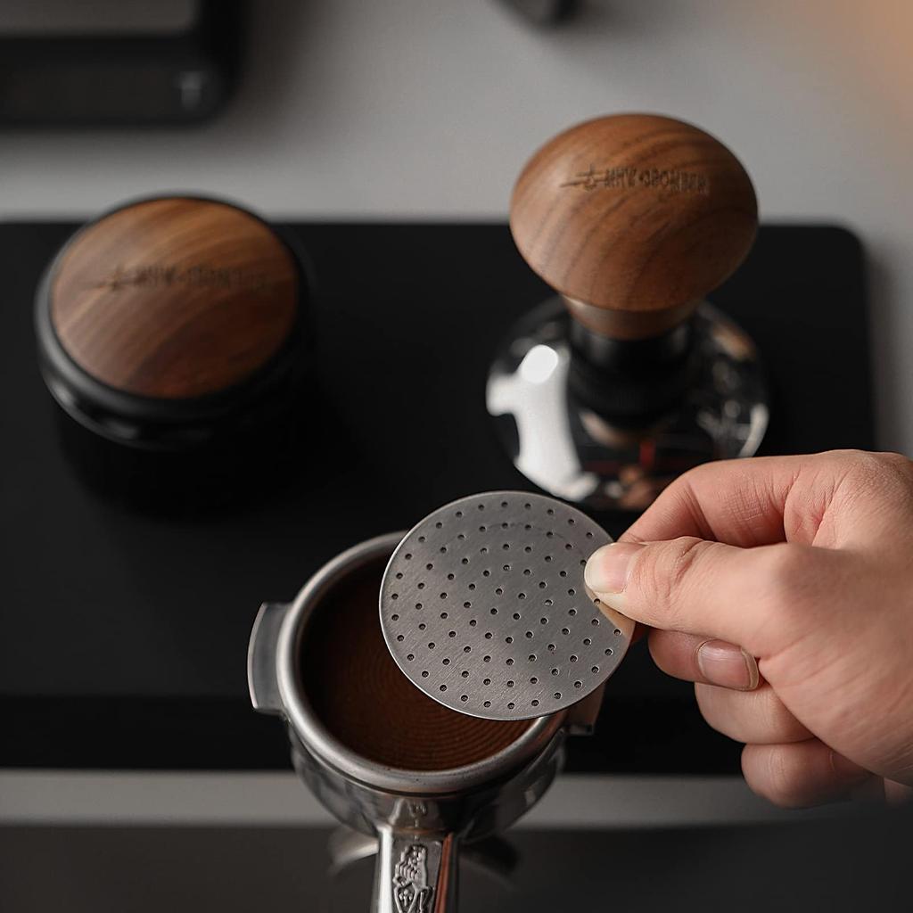 MHW-3BOMBER 51mm Espresso Filter, 0.8mm Thick, Reusable Portafilter Basket with Double-Screen 304 Stainless Steel Espresso Pack Screen, FG5580S-OS