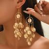 New Arrival Gold Plated Shell Long Tassel Exaggerated Ear Jewelry Iron Alloy Drop Earrings for Women Summer Wearing