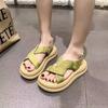 Sandals Women's New Summer Outer Wear Thick-soled Heightening Skirt One Pedal Beach Sandals Women's Outer Wear
