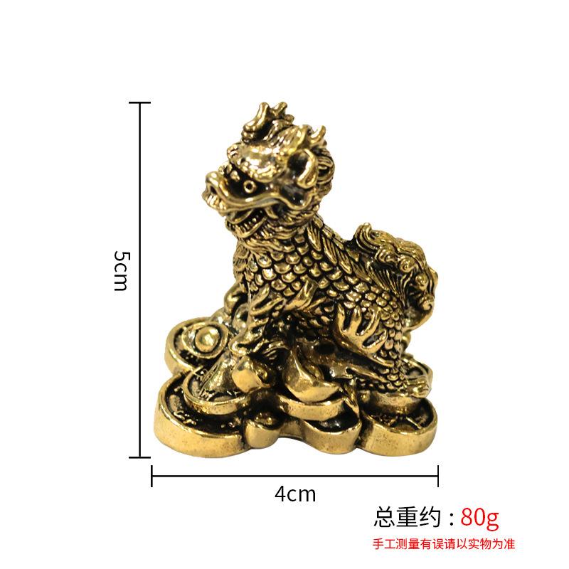 Brass Three-Legged Golden Toad Mother and Child Dragon Turtle Kirin Ornament Home Decoration Gift One Piece Dropshipping