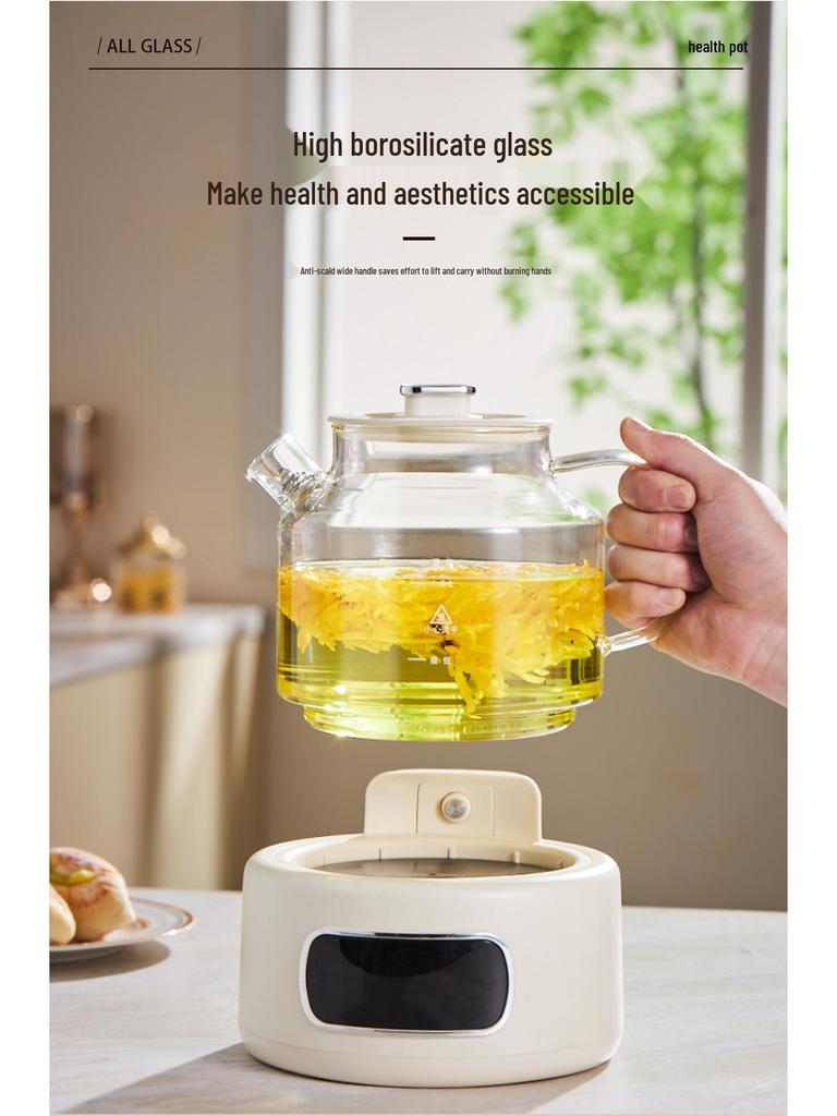 110V Glass Tea Kettle: Health Pot for Office and Home, Compatible with US, European, and British Standards.