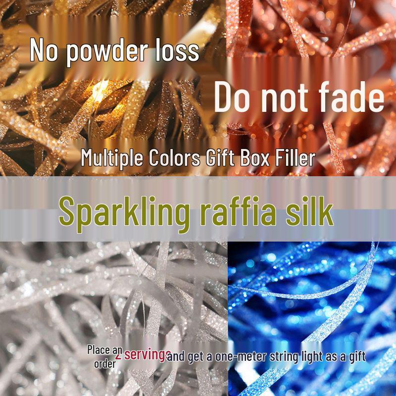 Lafite Flashing Candy Box with Fruit Decorations and Shredded Paper Padding for Weddings and Birthdays