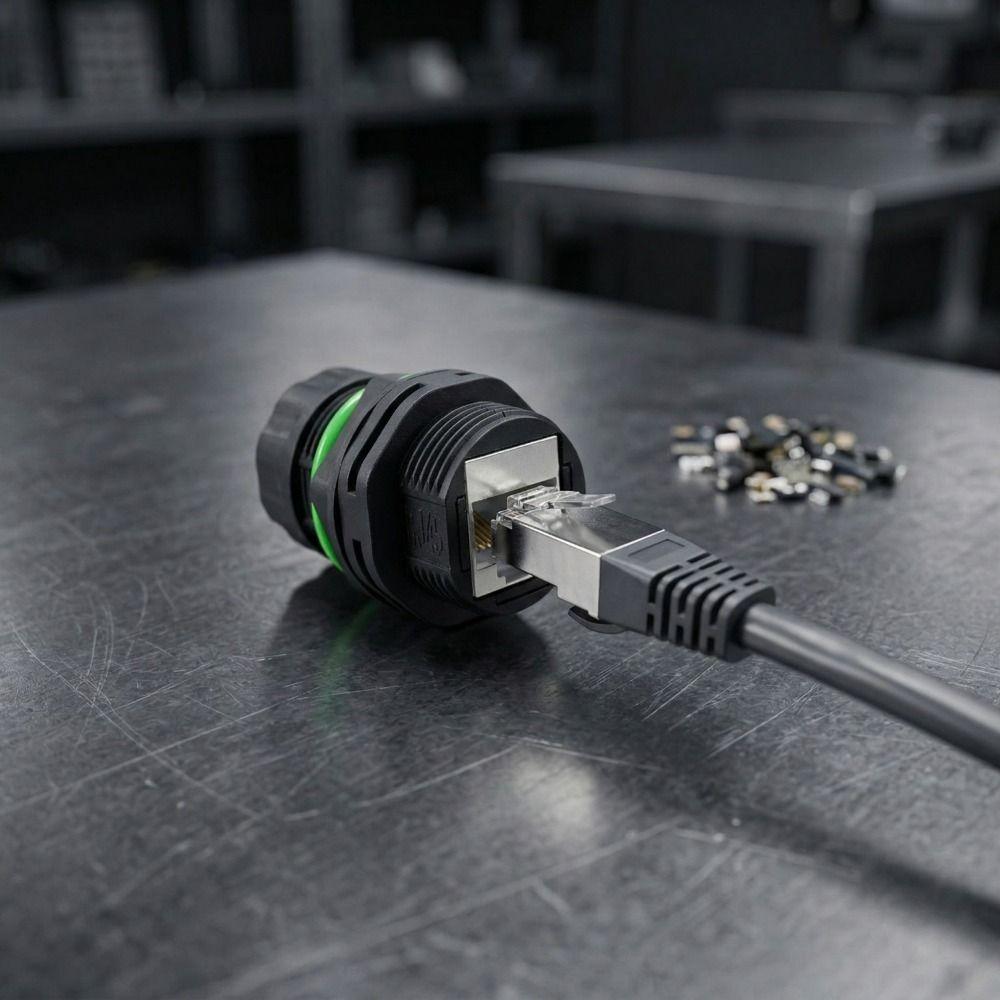 Shielded Panel Mount Ethernet Adapter 8 Core Network Extension Cable  Network Installation