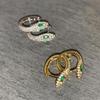 S925 Silver Snake-Shaped Hoop Earrings with Micro-Paved Zirconia - Retro Fashion for Women
