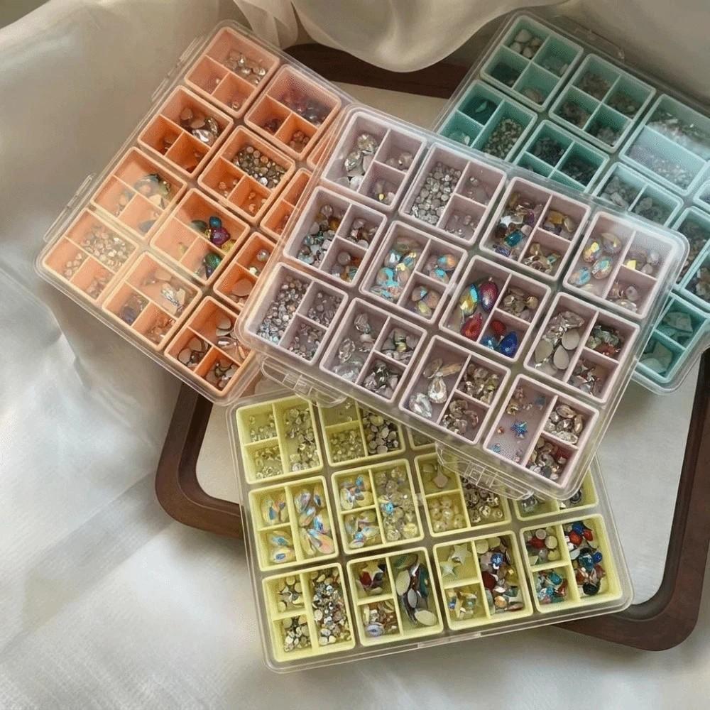 Compartment 36 Grids Nail Art Storage Box Transparent Jewelry Storage Box  for Nail Accessories