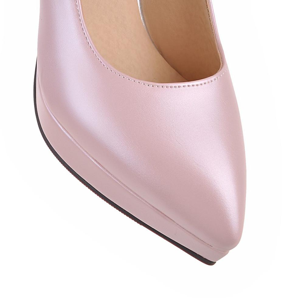 Fashion Women Pointed Heels Female Beaded Ankle Strap High Heel Shoes Platform Bottom Pumps Woman White Dress Wedding Shoes Size 33-43