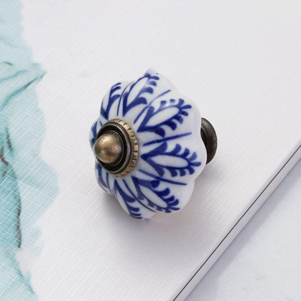 Single Hole Pumpkin Handle Multiple Colors Furniture Knob Durable Vintage Door Handle  Drawer