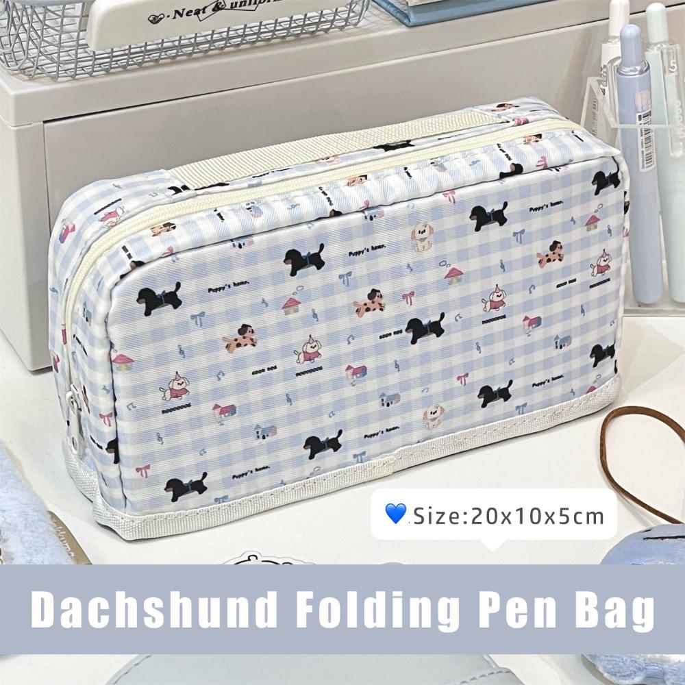 

Многослойный пенал Такса Сумка для канцелярских товаров Высококачественная сумка для ручек Снова в школу Dachshund-01