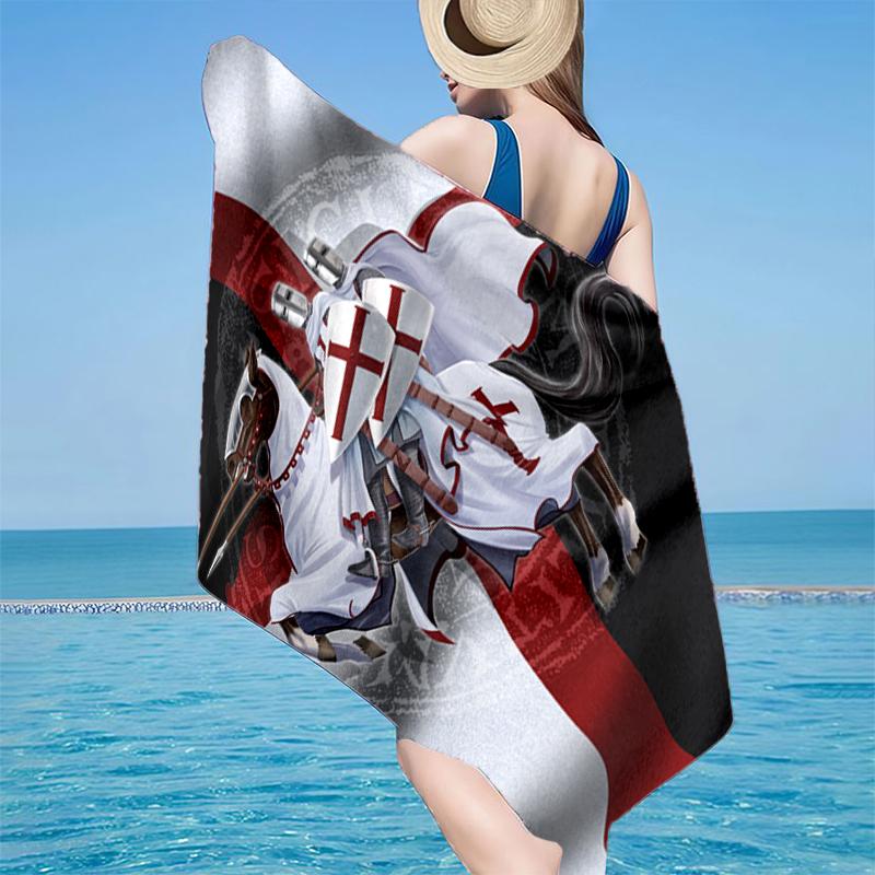 Knightly Warrior In Armor Beach Towel, Super Soft Microfiber, Gift for Her/Him, Birthday, for Pool, Beach, Travel, Home Decor Fan Gifts