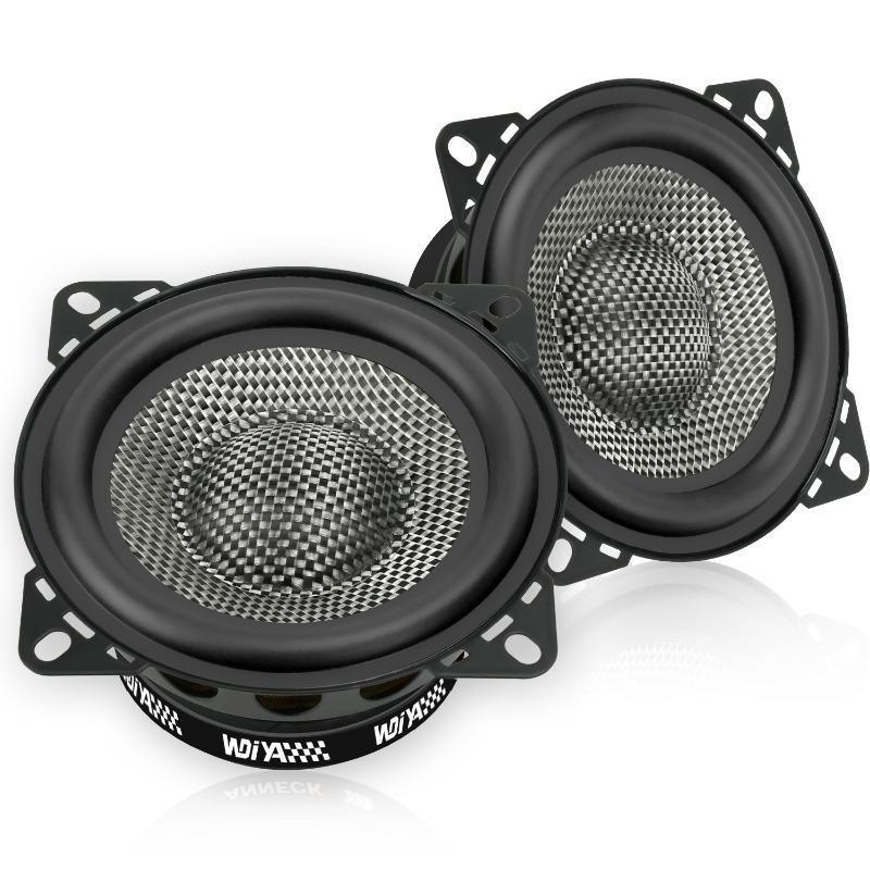 2pcs 4 Inch Car Speakers 300W 4 Ohm Mid-Bass Audio Speaker with Carbon Fiber Cone High Sensitivity Car Stereo Audio Subwoofer