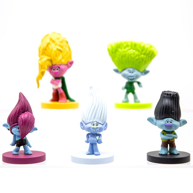 Hasbro Trolls Action Figure Capsule Toy Magic Hair Elf Dress-up Dolls Poppy Princess Scene Decoration Figurine Toy Model